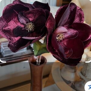 2 - new 29” velvet Magnolia faux silk botanical sprays